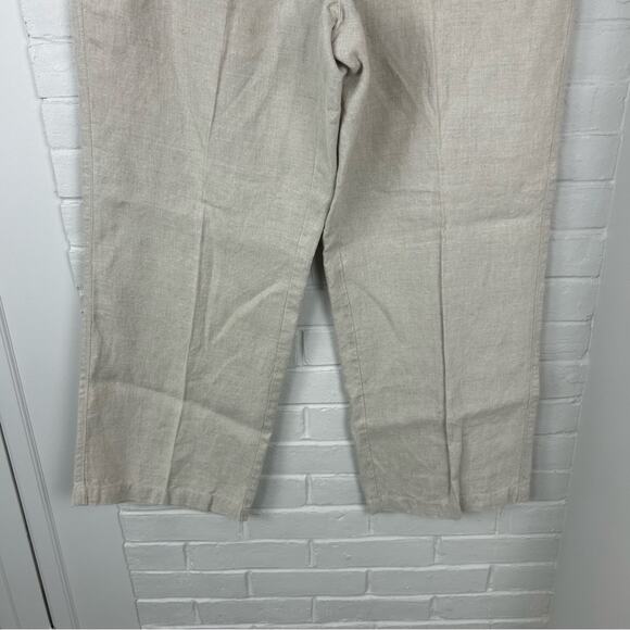L.L.Bean Neutral Cream Tan 100% Linen Classic Fit Pants Size 18 - Picture 5 of 10